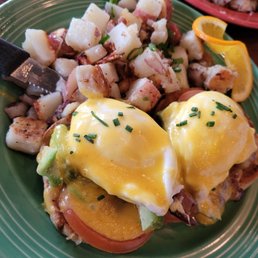 California Benedict served with Country Potatoes California Benedict served with Country Potatoes