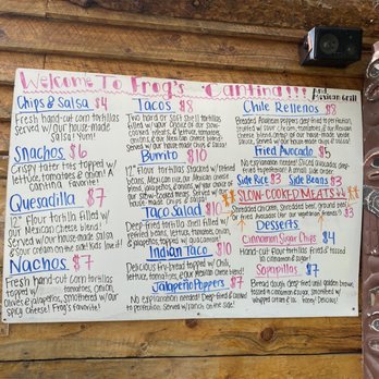 Bad Frog Cantina - Menu as of July 2021. - Mexican Near Me - Browning, Montana Bad Frog Cantina - Menu as of July 2021. - Mexican Near Me - Browning, Montana