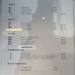 menu as of 18 august 2024