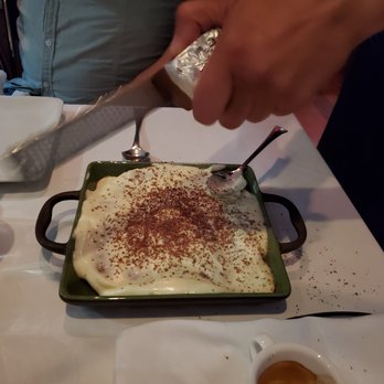 Aqua Pazza - Jiovanni prepares tiramisu at the table. - Italian Near Me - Boston, Massachusetts