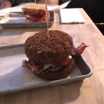 Nosh Kitchen Bar - Friend Mac and cheese burger - Sandwiches Near Me - Portland, Maine Nosh Kitchen Bar - Friend Mac and cheese burger - Sandwiches Near Me - Portland, Maine