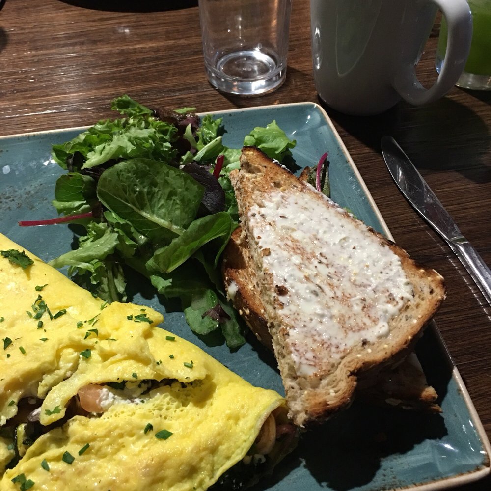 First Watch - Yummy veggie omelet with kale, mushrooms, and goat cheese - Breakfast & Brunch Near Me - Phoenix, Arizona First Watch - Yummy veggie omelet with kale, mushrooms, and goat cheese - Breakfast & Brunch Near Me - Phoenix, Arizona