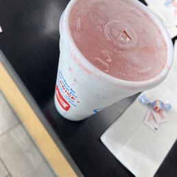The lady who gave me my drink spilled it did all over the top and the side of the cup.. she couldn't even wipe it down or give me napkins