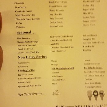 Jupiter's Ice Cream - The menu on paper - Ice Cream & Frozen Yogurt Near Me - Baltimore, Maryland Jupiter's Ice Cream - The menu on paper - Ice Cream & Frozen Yogurt Near Me - Baltimore, Maryland