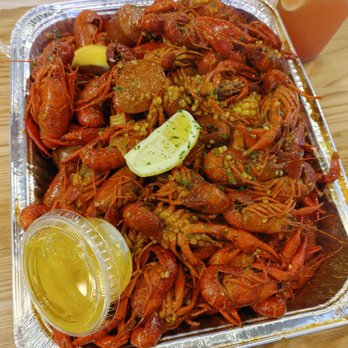 HappyRito Seafood - 5 lb happy style (cajun and garlic butter) crawfish with garlic butter dipping sauce - Cajun/Creole Near Me - Cedar Park, Texas HappyRito Seafood - 5 lb happy style (cajun and garlic butter) crawfish with garlic butter dipping sauce - Cajun/Creole Near Me - Cedar Park, Texas