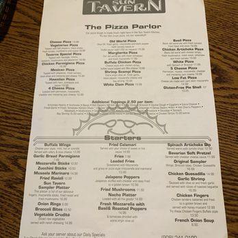 Sun Tavern - Menu (05.25.2024) - Italian Near Me - Roselle Park, New Jersey