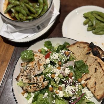 The Vig - Mediterranean Chicken Salad and Chilli Garlic Soy Edamame - Cocktail Bars Near Me - Peoria, Arizona The Vig - Mediterranean Chicken Salad and Chilli Garlic Soy Edamame - Cocktail Bars Near Me - Peoria, Arizona
