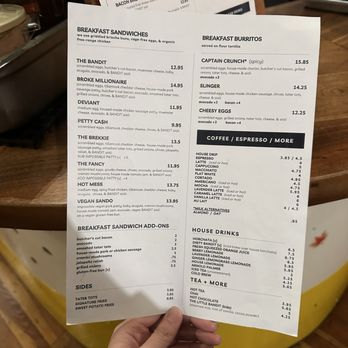 Bandit - Menu - Breakfast & Brunch Near Me - San Francisco, California Bandit - Menu - Breakfast & Brunch Near Me - San Francisco, California