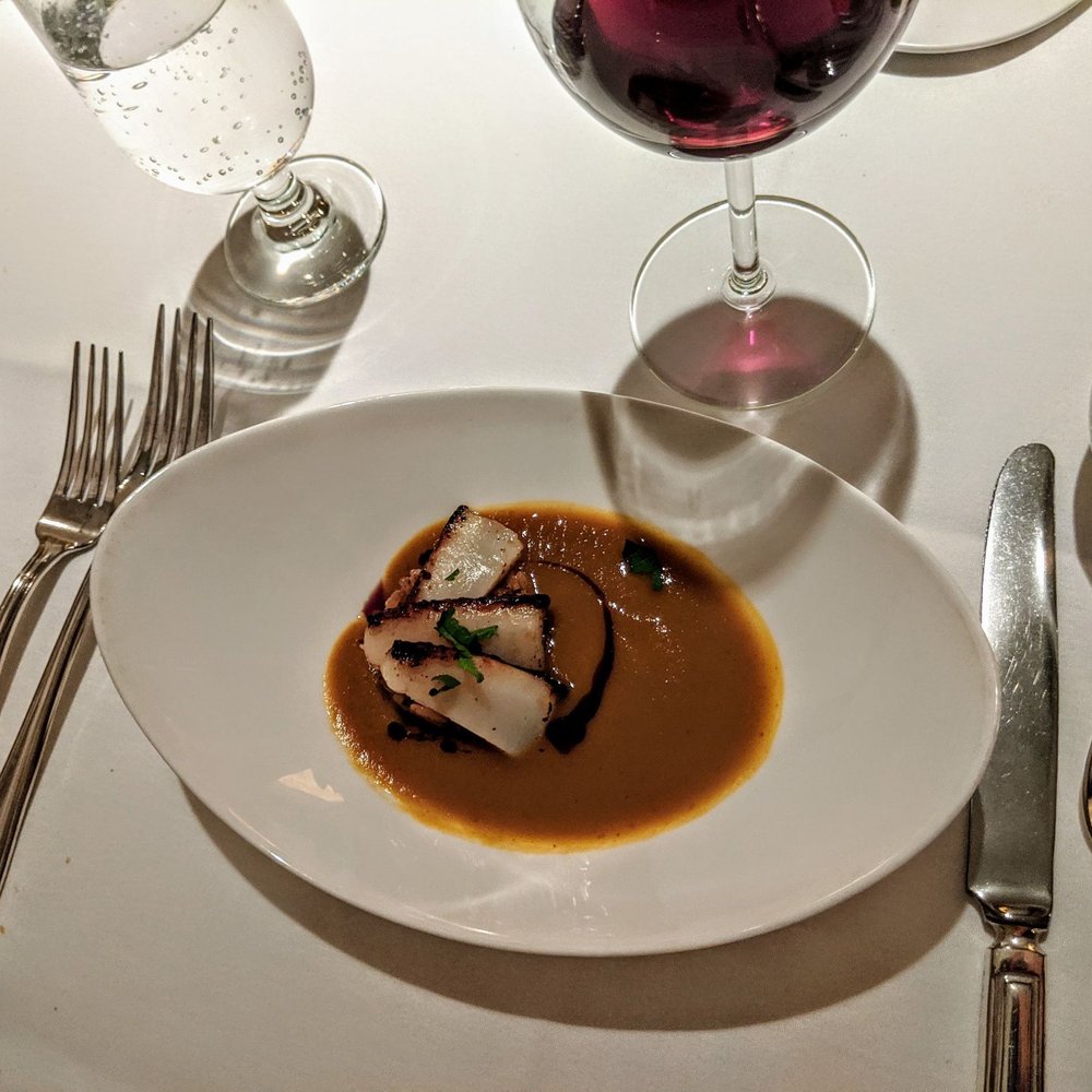 Sanford Restaurant - Pan seared scallops with pumpkin soup - New American Near Me - Milwaukee, Wisconsin Sanford Restaurant - Pan seared scallops with pumpkin soup - New American Near Me - Milwaukee, Wisconsin