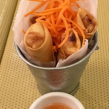 Sisters Thai - Spring rolls. 4 for $5. In store served cute like this & steaming hot fresh which I love. An appetizer your whole group can eat and love. - Thai Near Me - Fairfax, Virginia Sisters Thai - Spring rolls. 4 for $5. In store served cute like this & steaming hot fresh which I love. An appetizer your whole group can eat and love. - Thai Near Me - Fairfax, Virginia