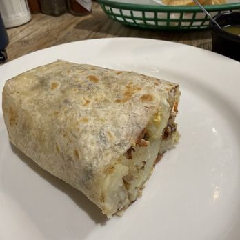 Frank's Restaurant - Splitting a breakfast burrito with my sweetie - Mexican Near Me - Los Angeles, California