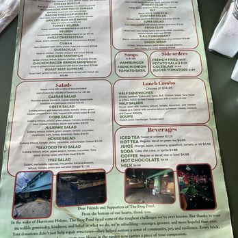Frog Pond - Menu - Breakfast & Brunch Near Me - North Redington Beach, Florida