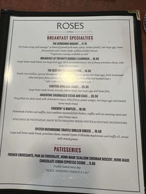 Menu photo 4 Roses Restaurant Lee, MA Menu photo 4 Roses Restaurant Lee, MA