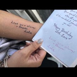 Pretty In Ink - My tattoo from January - copied my grandmothers handwriting beautifully!!