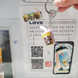 Left this Yelp review & got a Boba Keychain *Chose Purple! Left this Yelp review & got a Boba Keychain *Chose Purple!
