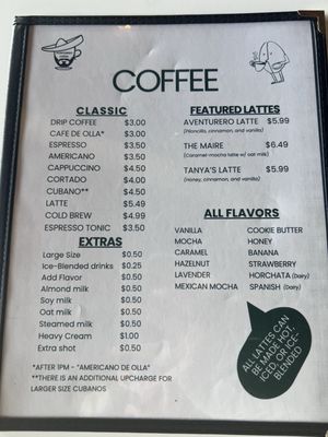 Menu photo 1 Aventurero Coffee Los Angeles, CA Menu photo 1 Aventurero Coffee Los Angeles, CA