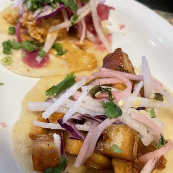 Los Chingones - DTC - Bang Bang Crispy Shrimp Taco and Pork Belly Taco - Tacos Near Me - Denver, Colorado Los Chingones - DTC - Bang Bang Crispy Shrimp Taco and Pork Belly Taco - Tacos Near Me - Denver, Colorado