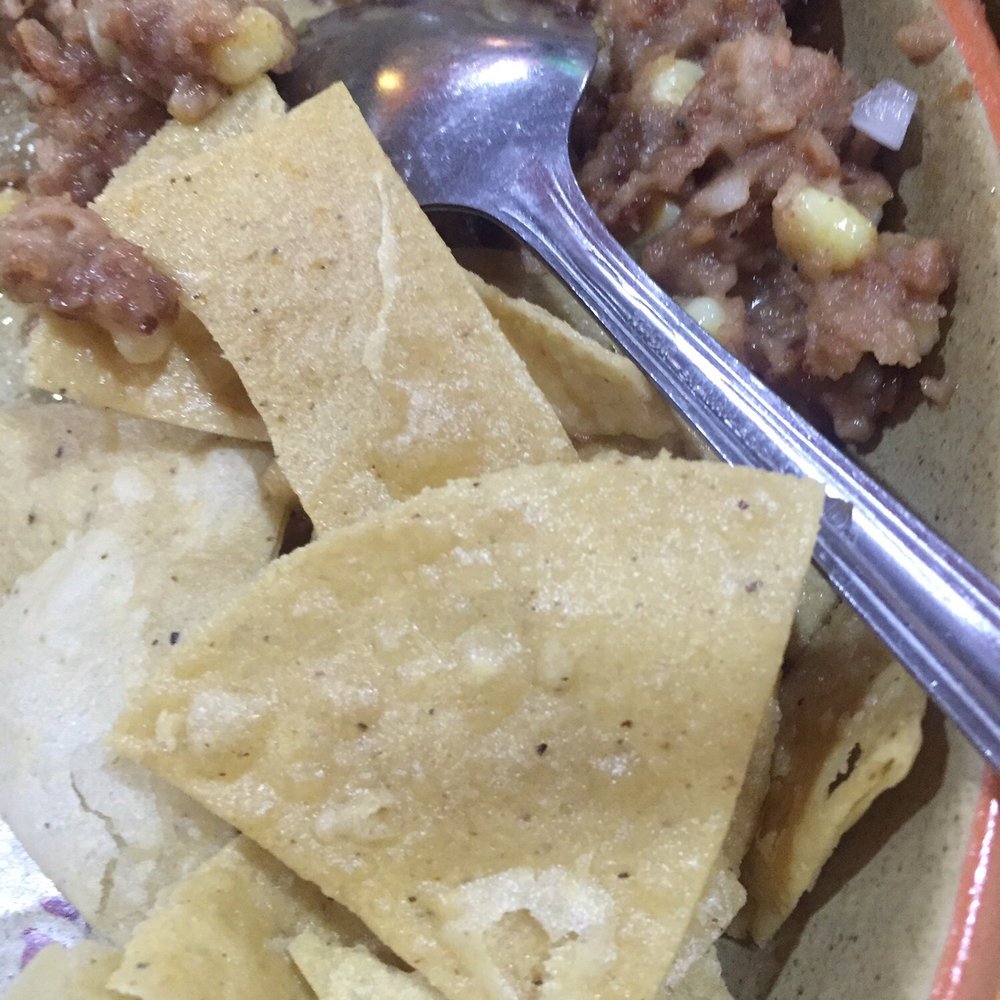 Karne Garibaldi - Fried beans and corn chips. - Mexican Near Me - Zapopan, JAL Karne Garibaldi - Fried beans and corn chips. - Mexican Near Me - Zapopan, JAL