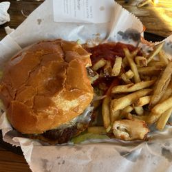 The King Of Creams - Burger cheese curds fries and shank great food good service fun place to eat and hang with friends or family