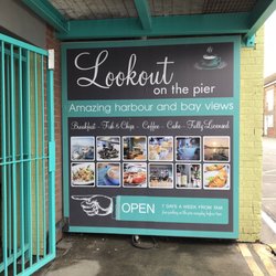 The Lookout at the Pier - Sign that you will see from the pier. Restaurant is up the stairs.