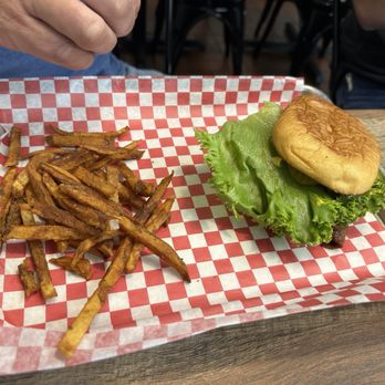 Ruby's Old Fashioned Hamburgers - Bacon Cheeseburger w/ 1/2 order of Fries - Burgers Near Me - Tulsa, Oklahoma Ruby's Old Fashioned Hamburgers - Bacon Cheeseburger w/ 1/2 order of Fries - Burgers Near Me - Tulsa, Oklahoma