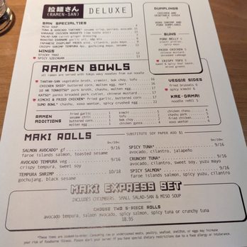 Ramen-San Deluxe - Menu meals - Ramen Near Me - Chicago, Illinois Ramen-San Deluxe - Menu meals - Ramen Near Me - Chicago, Illinois