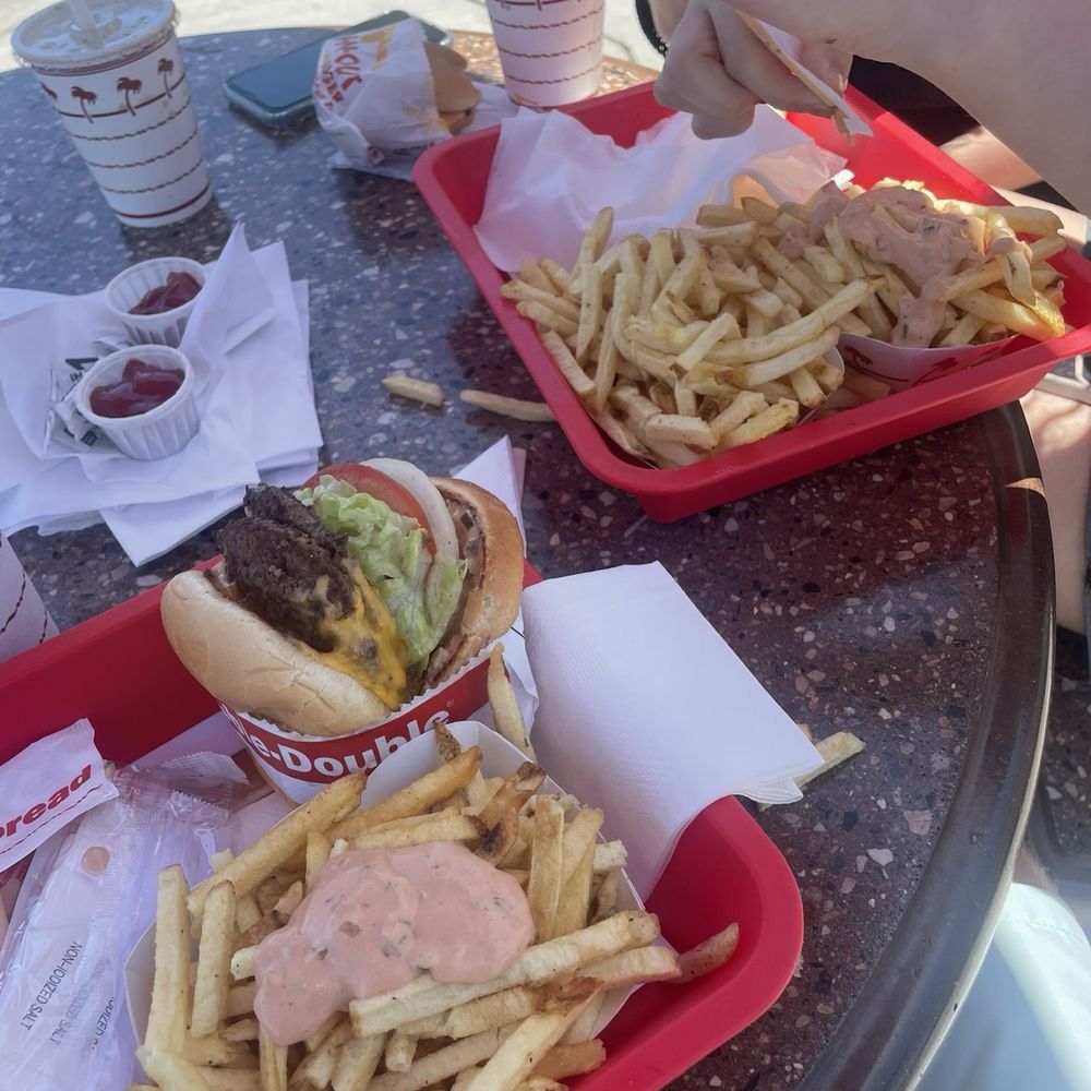 In-N-Out Burger - Todays meal. Double double, mustard fried patties and added chopped chilis. Spread on the fries and a coke! Can't go wrong!! - Burgers Near Me - Long Beach, California In-N-Out Burger - Todays meal. Double double, mustard fried patties and added chopped chilis. Spread on the fries and a coke! Can't go wrong!! - Burgers Near Me - Long Beach, California