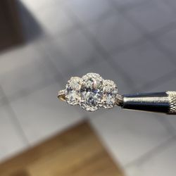 Dejaun Jewelers - Three stone oval diamond engagement ring.