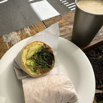 Date & Thyme - Breakfast wrap and Happy Monkey smoothie - Vegetarian Near Me - Key West, Florida Date & Thyme - Breakfast wrap and Happy Monkey smoothie - Vegetarian Near Me - Key West, Florida