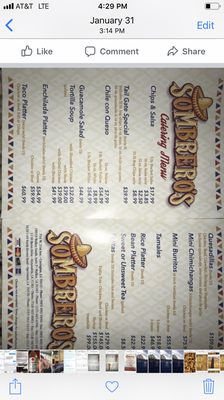 Menu photo 3 Sombreros Mexican Restaurant Walker, LA