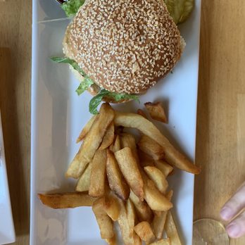 Jealous Monk - Monk burger no tom no onion , truffle fries - Beer Gardens Near Me - Mystic, Connecticut Jealous Monk - Monk burger no tom no onion , truffle fries - Beer Gardens Near Me - Mystic, Connecticut