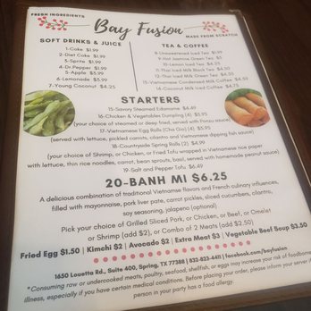 Bay Fusion - Vietnamese Near Me - Spring, Texas Bay Fusion - Vietnamese Near Me - Spring, Texas