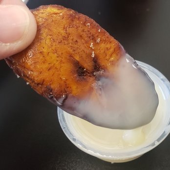 Dulce Canella - Fried Platano dipped in condensed milk aka lechera - Desserts Near Me - Hesperia, California Dulce Canella - Fried Platano dipped in condensed milk aka lechera - Desserts Near Me - Hesperia, California