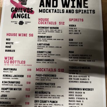 Grievous Angel - Cocktail and Wine Menu - Burgers Near Me - Lakeland, Florida Grievous Angel - Cocktail and Wine Menu - Burgers Near Me - Lakeland, Florida