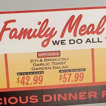 Emma's Pub & Pizza - Family meal deals menu on wall - Pizza Near Me - Bridgewater, Massachusetts