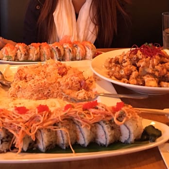 Densetsu - Ahi tower and popcorn lobster in the middle. I don't remember what the other two were :( - Japanese Near Me - Plano, Texas Densetsu - Ahi tower and popcorn lobster in the middle. I don't remember what the other two were :( - Japanese Near Me - Plano, Texas