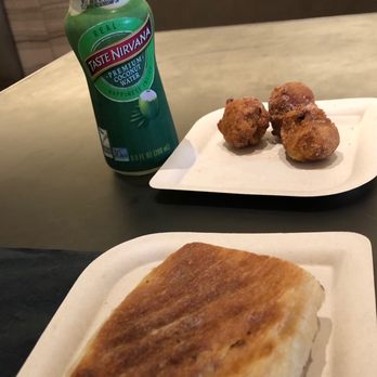 Jake's at the Knick - Prosciutto and Brie panini, warm bignettes and coconut water for lunch - Coffee & Tea Near Me - New York, New York Jake's at the Knick - Prosciutto and Brie panini, warm bignettes and coconut water for lunch - Coffee & Tea Near Me - New York, New York