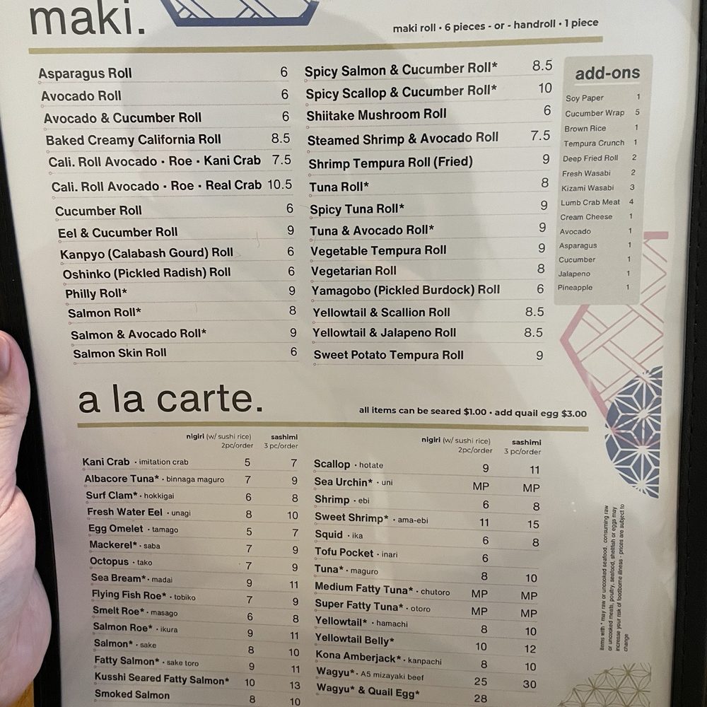 Kusshi - Menu - Sushi Bars Near Me - Vienna, Virginia Kusshi - Menu - Sushi Bars Near Me - Vienna, Virginia