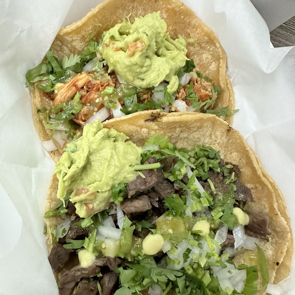 Chicken and Steak tacos with Guac