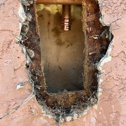 Extreme Home Service - Was a leaking water line to a hose bibb.  Bad original construction located in a terrible place.