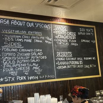 Interstellar BBQ - Menu Board - Barbeque Near Me - Austin, Texas