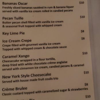Oscar's - Desert menu...if you have room! - American Near Me - Summerville, South Carolina Oscar's - Desert menu...if you have room! - American Near Me - Summerville, South Carolina