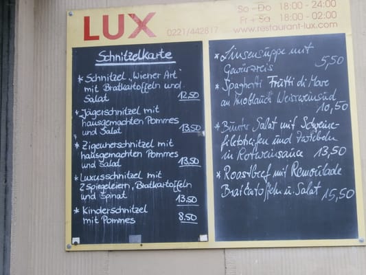 Menu photo 1 Gaststätte Lux Cologne, NW Menu photo 1 Gaststätte Lux Cologne, NW