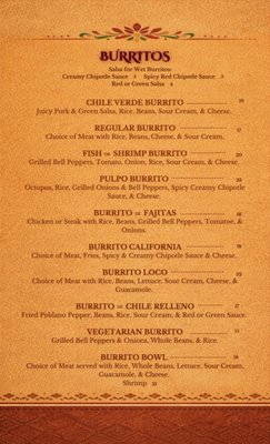 Menu photo 2 El Picosito Mexican Grill Gustine, CA Menu photo 2 El Picosito Mexican Grill Gustine, CA