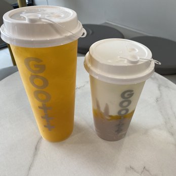 Goomo Tea - Mango Green Tea & Taro Lava Milk w/Mango - Bubble Tea Near Me - Walnut, California Goomo Tea - Mango Green Tea & Taro Lava Milk w/Mango - Bubble Tea Near Me - Walnut, California