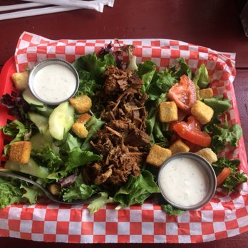 Southbay Dickerson's BBQ - Brisket salad with a said of ranch, delicious and filling! - Barbeque Near Me - Olympia, Washington Southbay Dickerson's BBQ - Brisket salad with a said of ranch, delicious and filling! - Barbeque Near Me - Olympia, Washington