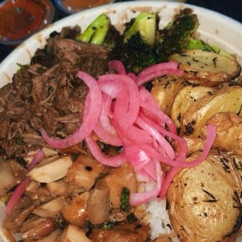 Boltiful Fresh Kitchen - Large Bowl: Barbacoa, Chicken Teriyaki, Herb Potatoes, Garlic Roasted Broccoli, Pickled Onions. - New American Near Me - San Jose, California Boltiful Fresh Kitchen - Large Bowl: Barbacoa, Chicken Teriyaki, Herb Potatoes, Garlic Roasted Broccoli, Pickled Onions. - New American Near Me - San Jose, California