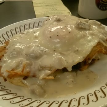 Waffle House - Managers Special: grilled biscuits, topped with hashbrowns, sausage gravy, snd two eggs any style! - American Near Me - Cincinnati, Ohio Waffle House - Managers Special: grilled biscuits, topped with hashbrowns, sausage gravy, snd two eggs any style! - American Near Me - Cincinnati, Ohio