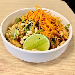a bowl of food on a table