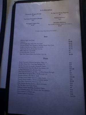 Menu photo 1 Nightcap Birmingham, AL